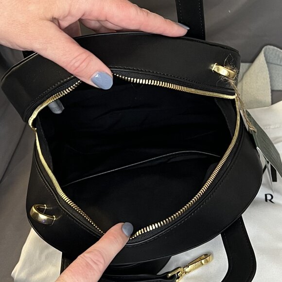 Unique Arch Satchel Crossbody, Black, Vegan Leather, Alkeme Atelier, "Earth" NWT - Picture 9 of 14